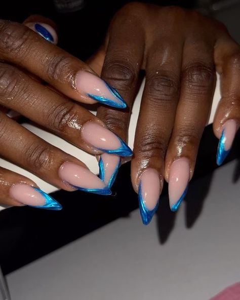 FULLY BOOKED for APRIL on Instagram: "Chrome is really the new black 😭😍" Almond Tip Nails, Nails Chrome, Fully Booked, Skin Nails, Tip Nails, April 16, Chrome Nails, Brown Skin, Almond Nails