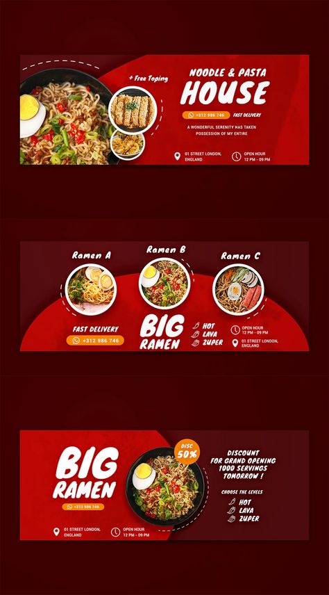 Restaurant Facebook Cover Design, Restaurant Banner, Restaurant Promotions, Facebook Cover Design, Facebook Cover Template, Food Menu Design, Cover Templates, Healthy Menu, Cover Template