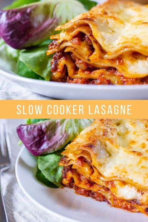 A delicious slow cooker lasagne. A rich beef ragu and creamy bechamel sauce are layered between sheets of pasta to create the classic Italian dish. Slow Cooker Lasagne, Lasagna Recipe Slow Cooker, Pasta And Cheese, Bechamel Sauce Recipe, Slow Cooker Recipes Dessert, Beef Ragu, Slow Cooker Lasagna, Lasagne Recipes, Classic Italian Dishes