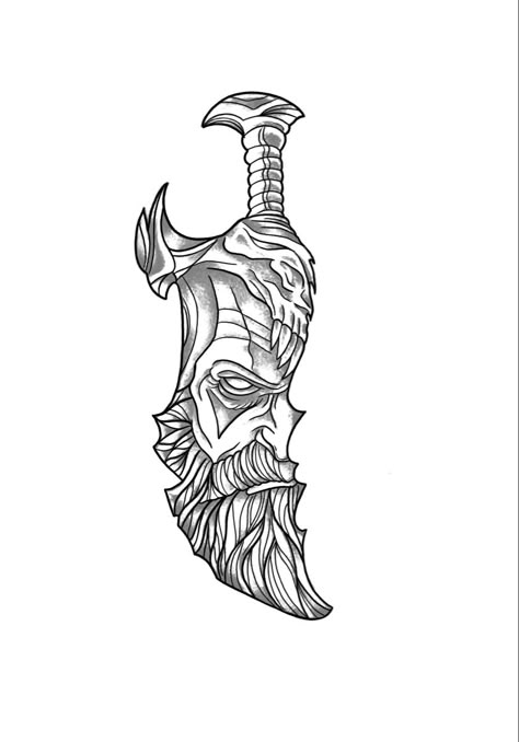 Blades Of Chaos Tattoo, Kratos Tattoo Design, Popular Tattoos For Guys, Kratos Drawing, Valhalla Tattoo, Chaos Tattoo, Cool Tattoo Drawings, Tattoo Outline Drawing, Muster Tattoos