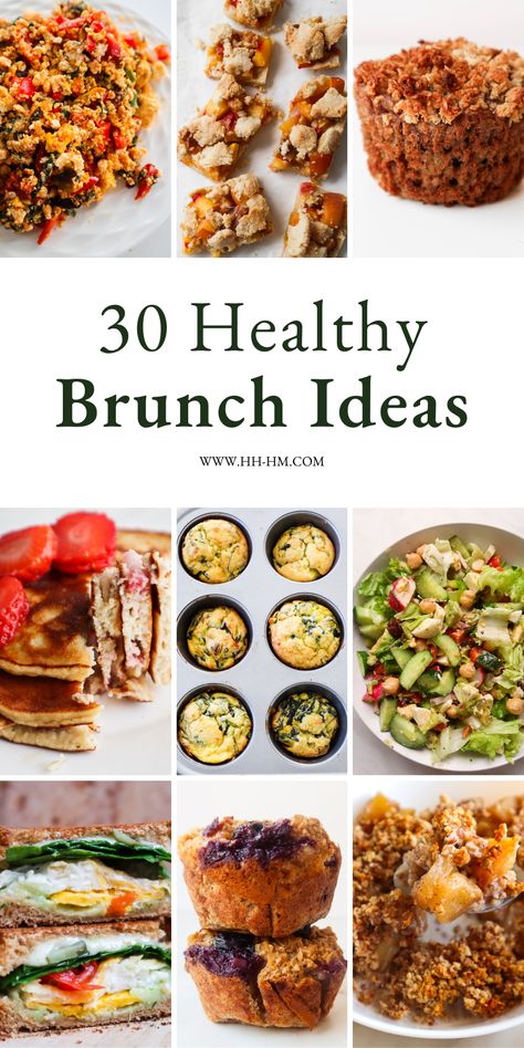 These healthy brunch ideas are mouthwatering and easy to put together! Definitely a must-try for your next at home brunch party! Choose between sandwiches, wraps, egg recipes, healthy pancakes, muffins and more! Healthy Breakfast For Party, Healthy Brunch Recipes For A Crowd, Light Brunch Ideas Healthy, Brunch Healthy Recipes, Brunch Protein Ideas, Light Brunch Ideas Simple, Easy Brunch Ideas Healthy, Healthy Brunch Ideas For A Crowd, High Protein Brunch