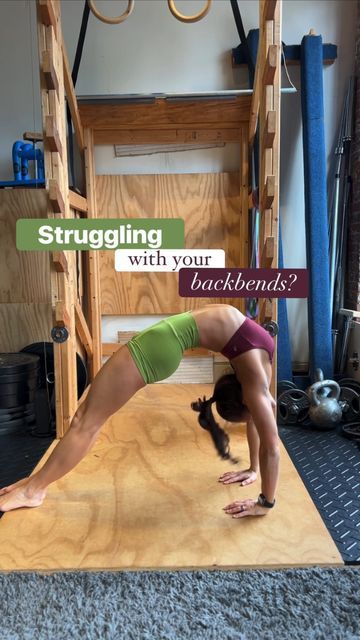 Laura Kummerle, PT, DPT, OCS on Instagram: "Troubles holding yourself up in a back bend/bridge/wheel? try these!👇 As always, there are many things that can contribute, but here are a few things that may help!😉 1. Check your shoulder & mid back motion - these things can make it challenging to get your shoulders stacked on top of your hands & make it difficult to stay up! 2. Shoulder flexion/thoracic extension rocks - this passively loosens up the shoulders & mid back. Try to get your che Back Bend Walkover, How To Get A Back Bend, Back Bend Stretches, Shoulder Flexibility, Back Bend, Wall Push Ups, Back Flexibility, Wheel Pose, Arm Lift