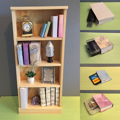 Mini Book Shelf Ideas, Small Library, Miniature Bookshelf, Mini Bookshelf, Ella Bella, Fairies Garden, Bookcase Diy, Mini Library, Library Bookcase