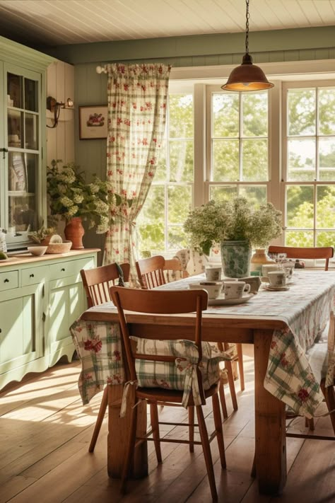 19 Enchanting Cottagecore Dining Rooms That Are Pure Magic : Hearts Content Farmhouse Country Eat In Kitchen, Cottagecore Dining Room, Senior Banquet, Cottage Core Home, Cottagecore House, Cottagecore Living, Cottagecore Home, Breakfast Nooks, Country Kitchens