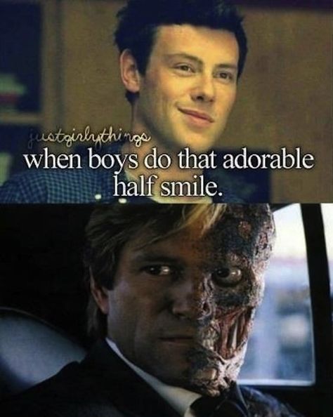 When boys do that adorable half smile... | 22 Things Boys Do That Girls Shouldn't Love Justgirlythings Parody, Half Smile, The Bat Man, I Am Batman, Relatable Posts, Relationship Memes, Marvel Vs, Smile On, Just Girl Things