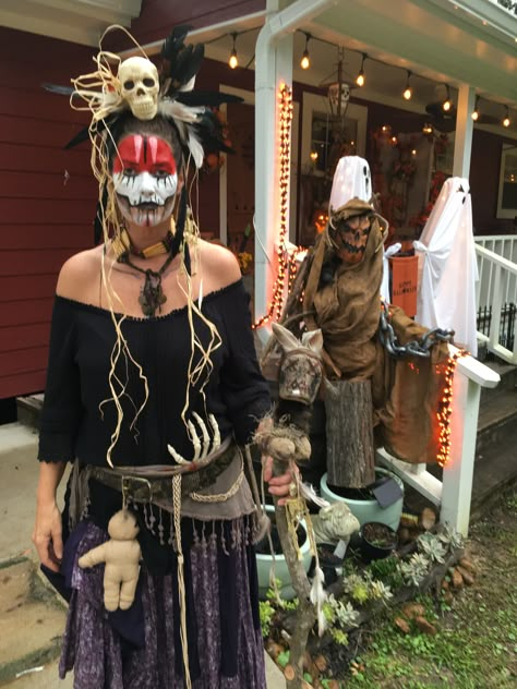 Voodoo Priestess Women’s Voodoo Costume, Voodoo Princess Costume, Voodoo Witch Costume Diy, Voodoo Trunk Or Treat, Diy Voodoo Witch Costume, Voodoo Priestess Costume Diy, Voodoo Costume Female Diy, Diy Voodoo Priestess Costume, Voodoo Doctor Costume