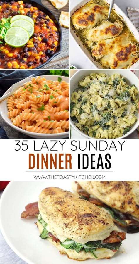 Lazy Sunday Dinner, Easy Sunday Dinner, Sunday Dinner Ideas, Thanksgiving Menu Ideas Side Dishes, Lazy Dinners, Sunday Dinner Recipes, Thanksgiving Dinner Menu, Weekend Dinner, Sunday Recipes