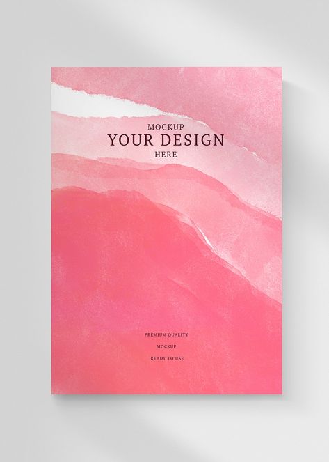 Pastel Book Cover Graphic Design, Design Booklet, Book Cover Mockup, Magazine Mockup, Booklet Design, Pink Books, Book Images, Watercolor Texture, Mockup Free Psd