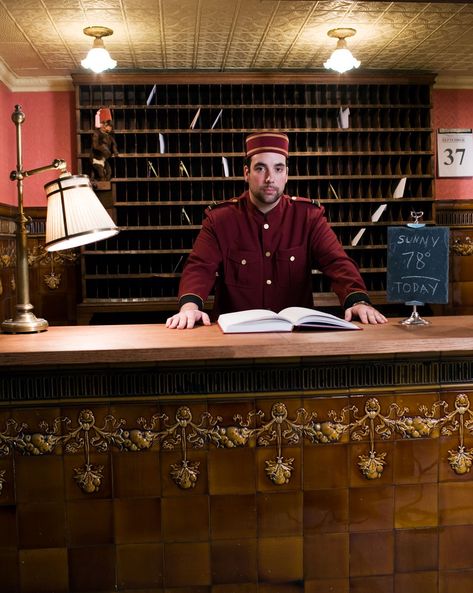 Inn Front Desk, Jane Hotel, Hotels In New York City, Bowery Hotel, Ny Hotel, Wes Anderson Films, Grand Budapest Hotel, Haunted Hotel, Hotel Reception