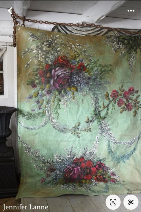 Vintage Landscapes, Canvas Backdrop, Jennifer Lanne, Colorful Rustic, Antique Booth Ideas, Books Fashion, Aluminum Foil Art, Painted Backdrops, Paintings Artwork