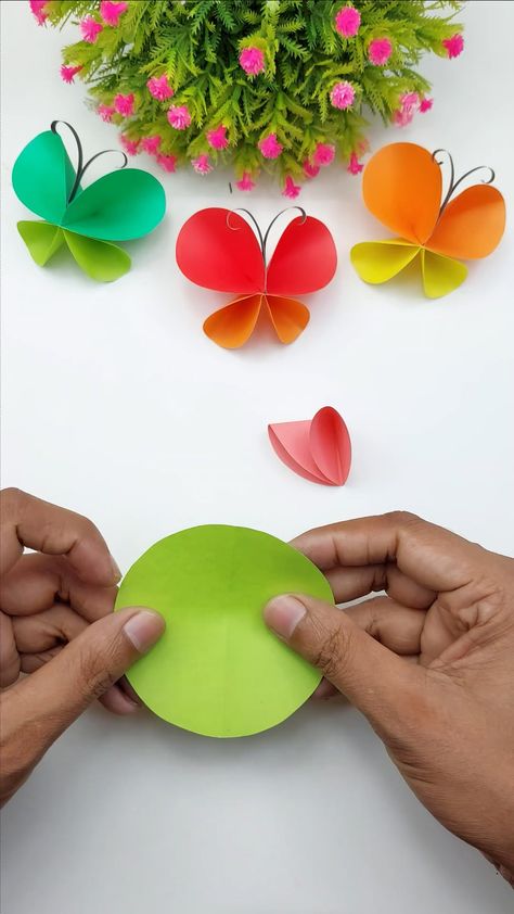 Creative Art & Craft Ideas - 30 Seconds+2 Circle🦋🦋Make Beautiful Butterflies How To Make Paper Butterfly Step By Step, Diy Butterfly Decorations, Butterfly Art And Craft, 3d Butterfly Art, Paper Butterfly Crafts, Art Craft Ideas, Unicorn Party Food, Octopus Crafts, How To Make Butterfly