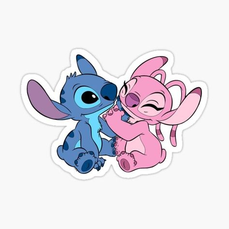 Lilo And Stitch Stickers for Sale | Redbubble Crochet Slouchy Beanie Pattern, Science Stickers, Cute Blue Wallpaper, Lilo Y Stitch, Angel Drawing, Disney Sticker, Famous Cartoons, Stitch And Angel, Disney Scrapbook