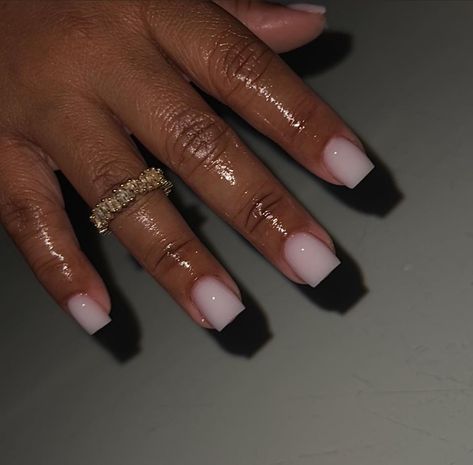 Gel Overlay Nails, Natural Nails Manicure, Overlay Nails, Hard Nails, Girly Acrylic Nails, Simple Acrylic Nails, Dope Nail Designs, Classy Acrylic Nails, Short Square Acrylic Nails