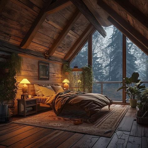 Home In The Woods Interior, Interior Forest House, Cabin In The Woods Aesthetic Bedroom, Forest Cabin Aesthetic Interior, Woodland Cottage Interior, Living In The Woods Aesthetic, Cabin In The Woods Interior, Forest Home Aesthetic, Cabin In The Woods Aesthetic