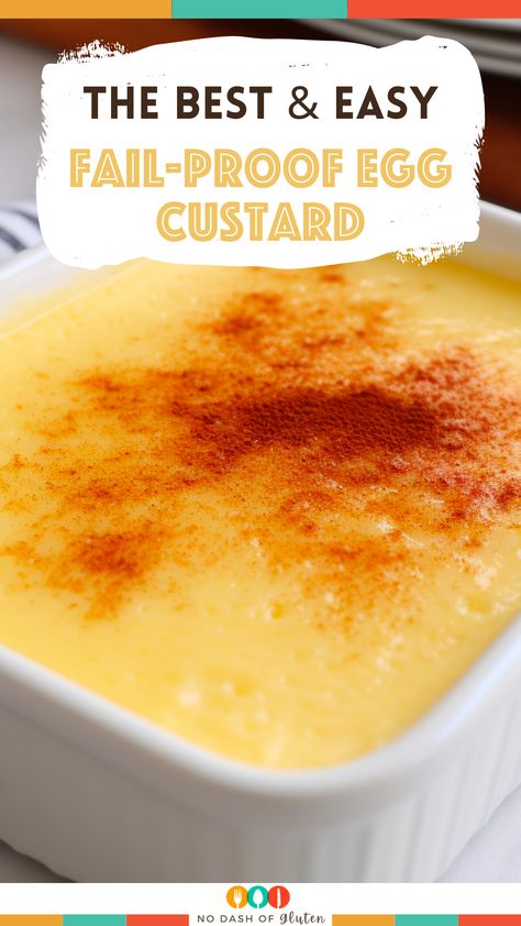 Baked Custard Recipe, Custard Recipe Easy, Egg Custard Recipes, Custard Pie Recipe, No Egg Desserts, Baked Custard, Homemade Custard, Custard Pudding, Comfort Desserts