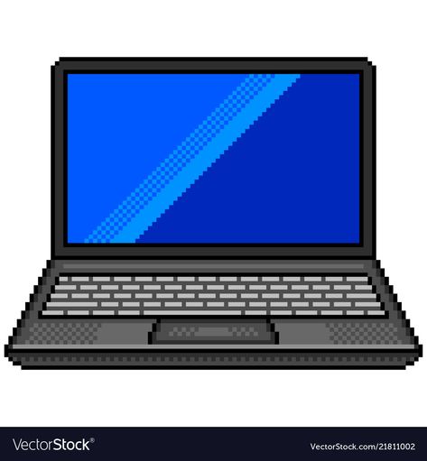 Pixel black laptop computer detailed isolated Vector Image Computer Pixel Art, Pixel Computer, Black Laptop, Sketching Ideas, Pixel Art Characters, Detailed Illustration, Laptop Mouse, Pixel Image, Art Characters