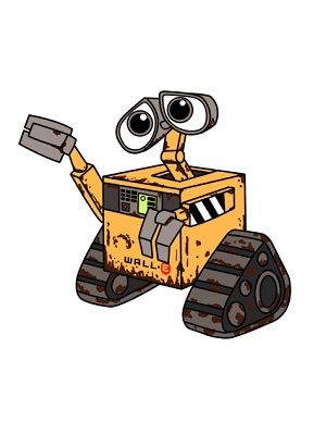 Draw Wall-E Final Step Walle Robot Drawing, How To Draw Wall-e Step By Step, Wall-e Drawings, Wally Y Eva, Walle Drawings, Wall E Drawing, Wall E Art, Wall E Eva, Wall E Disney