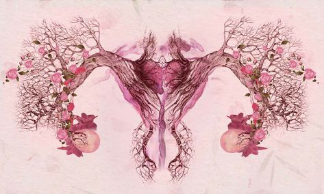 Uterus Art, Womb Healing, Pregnancy Art, Red Tent, High Priestess, Visual Poetry, Botanical Painting, Anatomy Art, Disney Cartoons