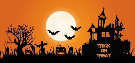 Danger Trick Or Treat Vector Design Banner Background Spooky Night Sky, Scary Balloons, Background Horror, Halloween Animation, Halloween Party Banner, Spooky Forest, Text Elements, Halloween Text, Happy Halloween Banner