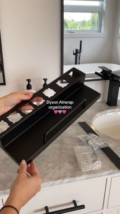 Organizing all my Dyson Airwrap attachments 🩷🩶 #amazonfinds #amazonmusthaves #organizedhome #dysonairwrap #aesthetic #bathroomorganization | Payten Richard | Payten Richard · Original audio Dyson Airwrap Storage, Airwrap Storage, Dyson Hairdryer, Dyson Airwrap, Drawer Organizer, Storage Drawer, Organizing Ideas, Store Organization, Drawer Organisers