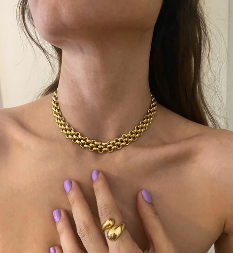 Gold Chunky Necklace, Minimalistic Necklace, Thick Gold Chain, Chunky Gold Chain, Gold Chain Choker, Chain Necklace Gold, Small Rings, Chain Jewelry, Chunky Necklace