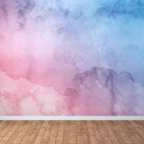 Lazure Painting, Wall Video, Television Wall, Watercolor Mural, Video Backdrops, Bedroom Wall Paint, Day Photography, Wall Paint Designs, Watercolor Wall