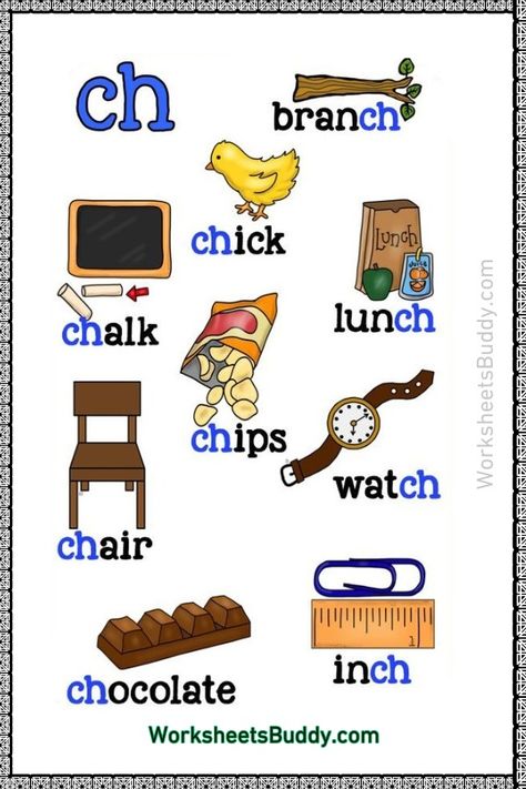 CH Word Family Worksheets Download For Free for Kindergarten Teaching Digraphs, Ch Words, Family Worksheets, Literacy Activities Kindergarten, Phonics Posters, Word Family Worksheets, Family Worksheet, Phonics Sounds, Learning English For Kids