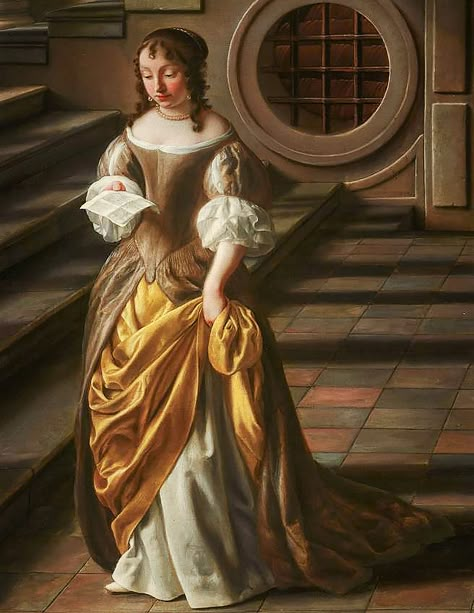 Anne Conway by Samuel van Hoogstraten, 17th Century Stolen Kiss, 17th Century Fashion, Casual Relationship, Fashion Timeline, John Malkovich, Century Dress, Woman Reading, Historical Costume, Baroque Fashion