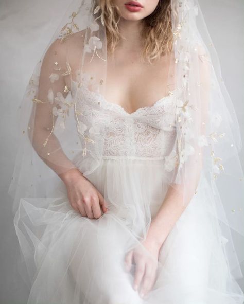 “We must dream our way.” PABLO NERUDA | #luminous @twigsandhoney #poeticlicense Veil Train, Embroidered Veil, Elizabeth Messina, Veil Styles, Illusion Tulle, Pablo Neruda, Light Ivory, Wedding Lingerie, Dress Measurements