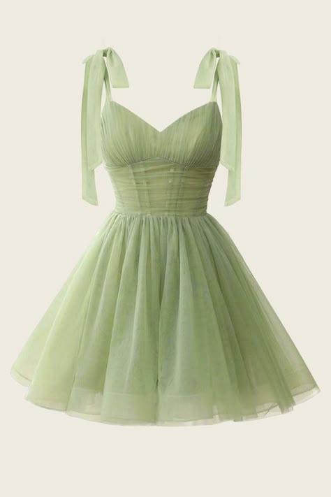 Green Dress V Neck, Short Formal Winter Dresses, Sage Green Formal Dress Short, Sage Green Quinceanera Dresses Short, Damas Dresses For Quince Green, Sage Green Quinceanera Dama Dresses, Green Short Dress Formal, Short Princess Dress Classy, Light Green Homecoming Dress