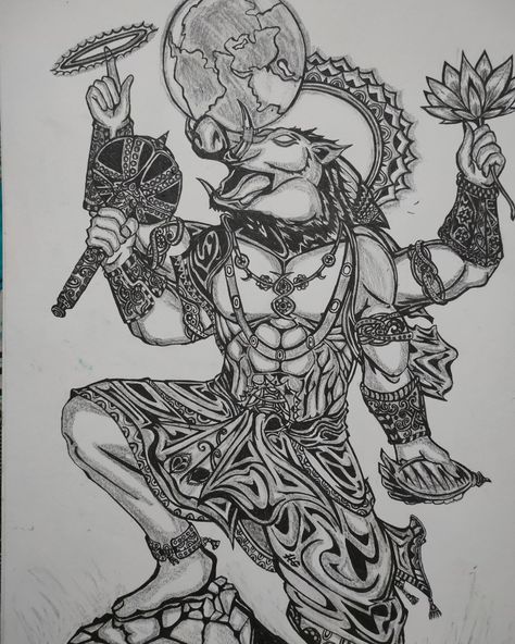 Art Varaha Avatar, Deity Art, Avatar Art, Lord Vishnu, Hindu Deities, Art Artwork, Avatar, Drawings, Quick Saves