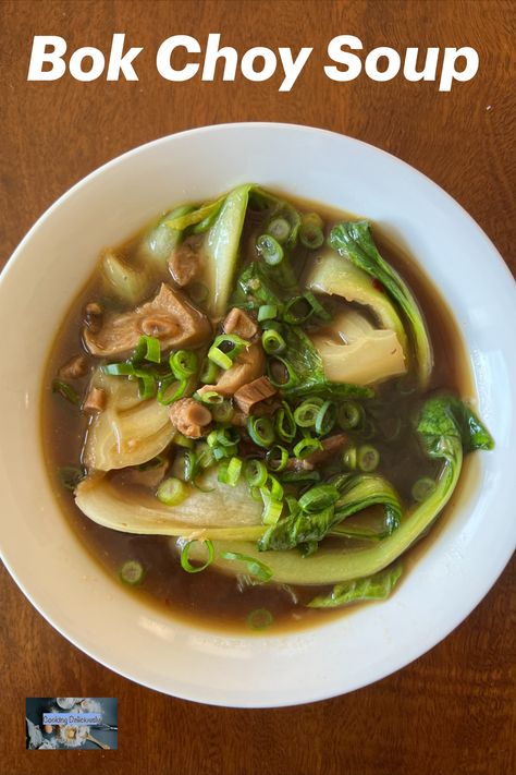 Soup Bokchoy Mushroom, Shiitake Soup Recipe, Vegetable Soup Bokchoy, Pok Choi Recipes, Pork Vegetable Soup, Chunky Soups, Vegetarian Broth, Pok Choi, Soup Base Recipe