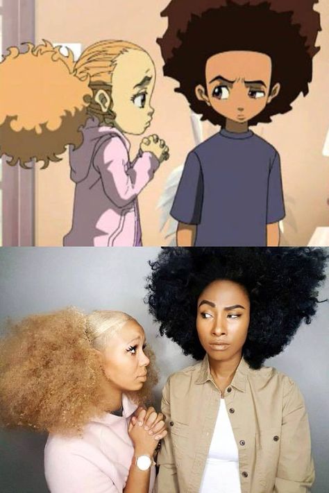 Boondocks Cosplay, Boondocks Costume, Black Cosplay Ideas, Boondocks Halloween Costume, Black Anime Cosplay, Black Anime Characters Women, Lesbian Halloween Costumes, Black Cosplayers, Couples Halloween Outfits