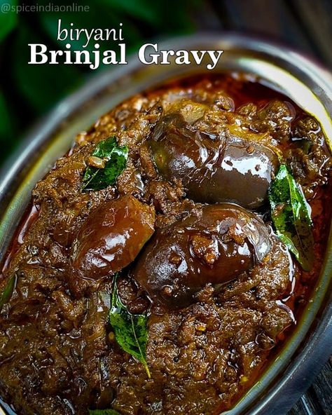 Brinjal Gravy For Biriyani, Telangana Food Recipes, Brinjal Recipes Indian Gravy, Brinjal Curry Recipes, Briyani Receipes, Brinjal Recipes Indian, Brinjal Recipes, Baingan Masala, Easy Indian Sweet Recipes