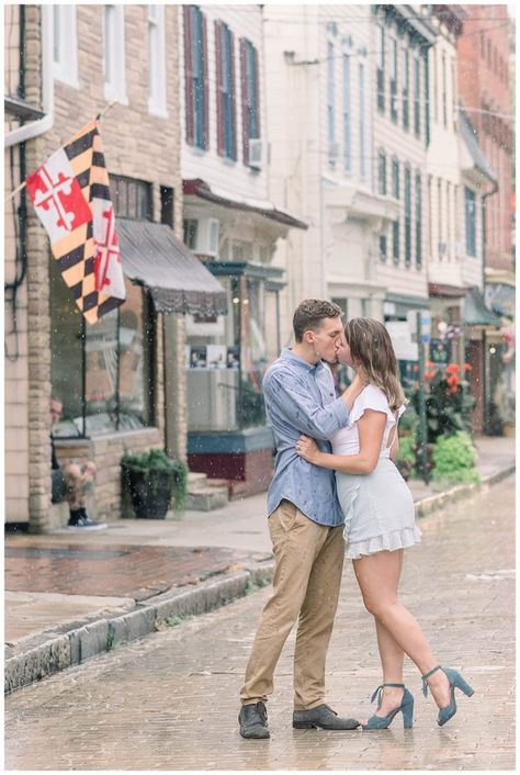 Rainy Photoshoot, Rainy Engagement Photos, Winter Engagement Photos Outfits, Downtown Annapolis, When We First Met, Cute Engagement Photos, Engagement Session Outfits, Winter Engagement Photos, Lavender Farm