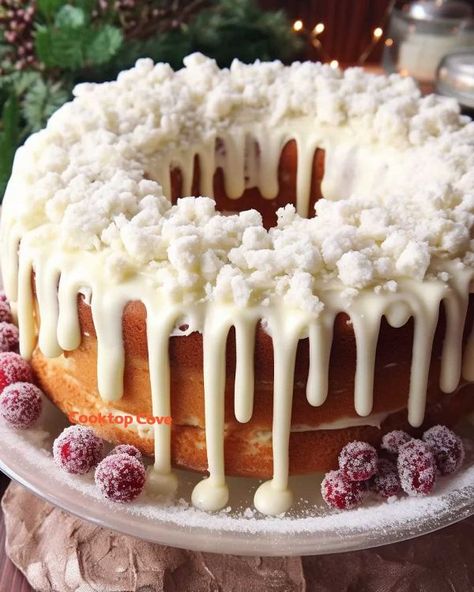 Now this is the perfect White Christmas cake! White Christmas Cake, Raspberry Cake Recipe, Chocolate Raspberry Cake Recipe, White Chocolate Raspberry Cake, Raspberry Cake Recipes, White Chocolate Shavings, Cake Mix Ingredients, White Chocolate Recipes, Family Desserts