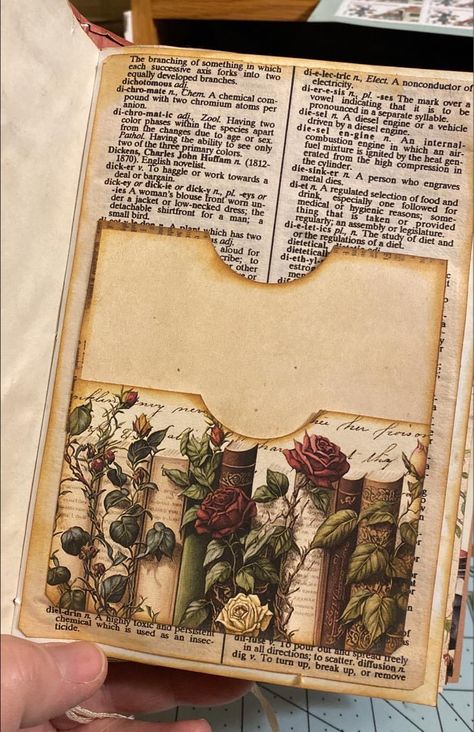 Journal Pockets, Handmade Journals Diy, Old Book Crafts, Journal Tags, Diy Journal Books, Scrapbook Tag, Journal Ephemera, Vintage Junk Journal, Mini Scrapbook