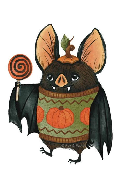 Trick or treat! Cute illustrated bat character Bat Illustration Cute, Halloween Bat Illustration, Halloween Images Cute, Halloween Cute Illustration, Whimsical Character Design, Cute Bat Illustration, Bat Drawing Cute, Halloween Illustration Cute, Cute Bat Art