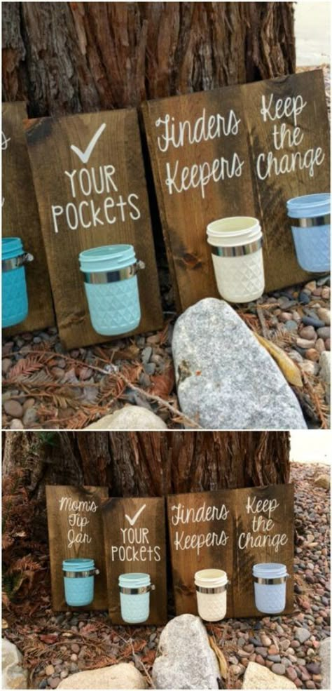 Laundry Room Coin Keepers - 30 Mind Blowing DIY Mason Jar Organizers You’ll Want To Make Right Away Do It Yourself Decoration, Mason Jar Organization, Diy Hanging Shelves, Diy Mason Jar, Mason Jar Projects, Kissing Ball, Wine Bottle Diy Crafts, Mason Jar Crafts Diy, Wine Bottle Diy