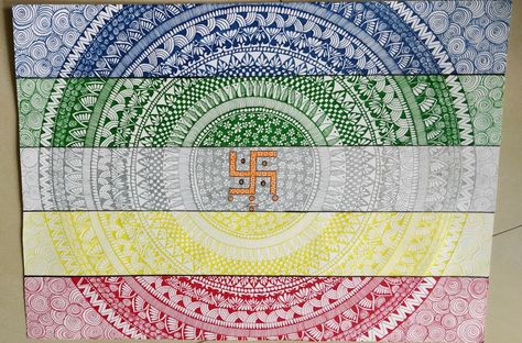 Jain Flag with Mandala Jain Flag, Flag Drawing, Mandala Drawing, Mandala Art, Drawing Sketches, Flag, Drawings, Quick Saves, Art