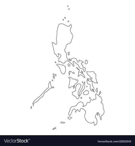 Philippine Map Outline, Philippine Map, Map Outline, Flat Vector Illustration, Flat Vector, Map Vector, Peta, High Res, Easy Drawings