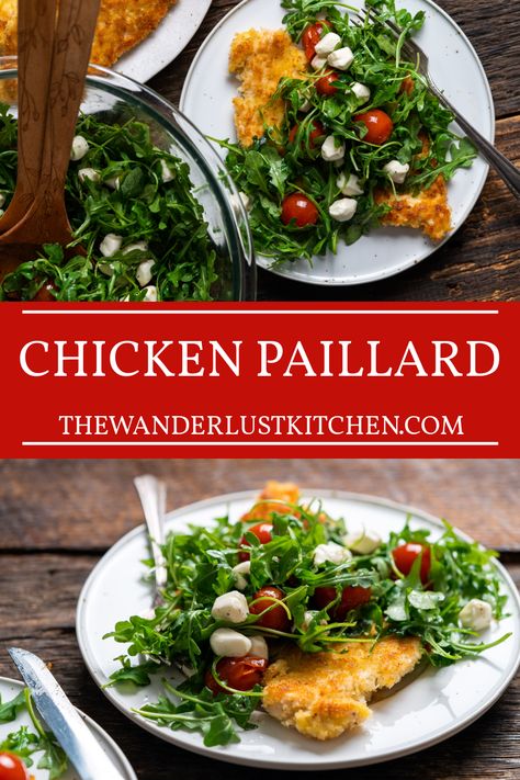 Chicken Paillard With Arugula And Apple, Gabrielle Lyon Recipes, Chicken Paillard Recipe, Chicken Arugula Recipes, Best Breaded Chicken Recipe, French Chicken Recipes, Breaded Chicken Recipes, Chicken Paillard, Oven Roasted Green Beans