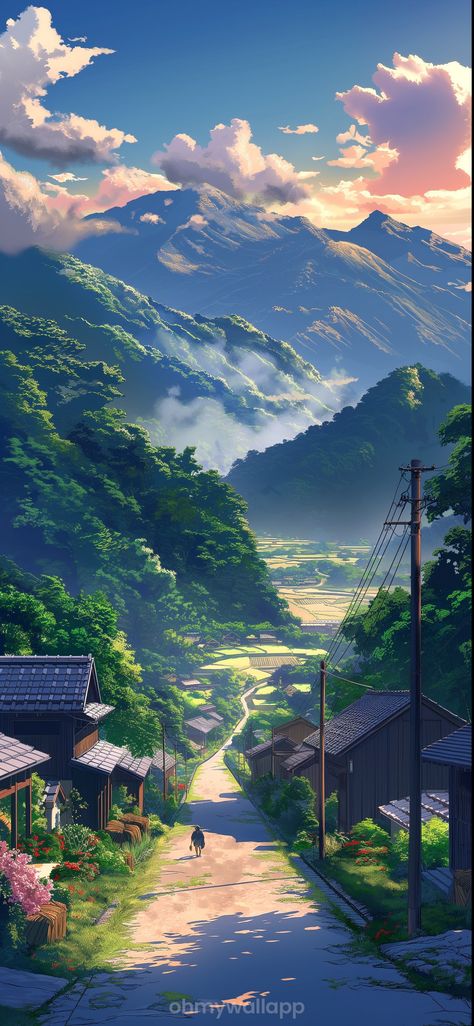 Background Scenery Anime, Anime Beautiful Places, Japan Theme Wallpaper, Anime Peaceful Wallpaper, Anime Nature Aesthetic Wallpaper, Aesthetic Anime Landscape Wallpaper, Studio Ghibli Lockscreen Aesthetic, Anime Scenery Wallpaper Iphone, Anime Scenery Wallpaper Phone