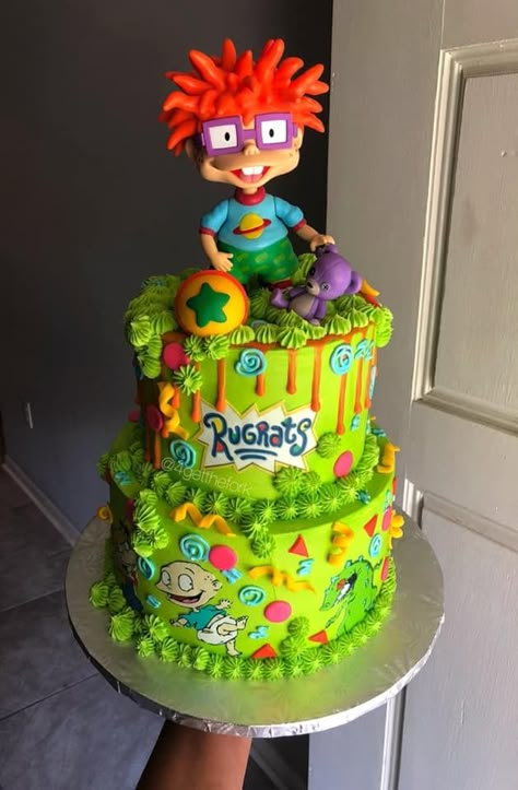 Rugrat Cakes Ideas, Rugrats Birthday Party Ideas, Nickelodeon Birthday Party, Rugrats Birthday Cake, Rugrats Cake Ideas, Rugrats Theme Birthday Party, Rug Rats Baby Shower Theme, Rugrats Birthday Party Cake, Rugrats Birthday Party Decorations