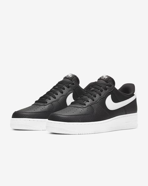 Nike Air Force 1 '07 Men's Shoes. Nike.com Nike Air Force Black, Nike Air Force 1 Black, Black Nike Sneakers, New Nike Air Force, Baskets Nike, Nike Air Force 1 07, Mens Nike Shoes, New Sneakers, Nike Air Force 1