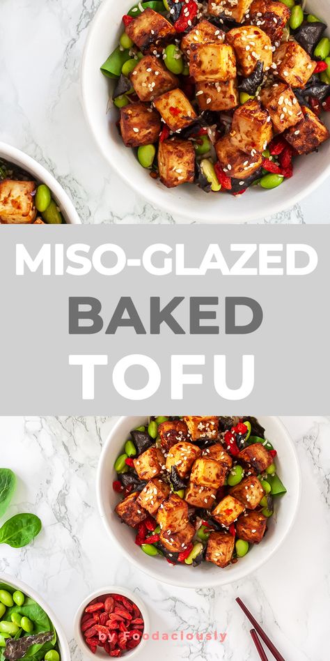 Miso Tofu Recipe, Nibbles Recipes, Miso Recipe, Tofu Salad, Vegetarian Meal Plan, Source Of Protein, Marinated Tofu, Tofu Recipe, Tofu Dishes