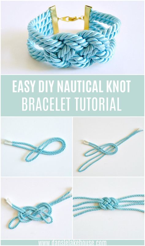 How to Make an Easy DIY Nautical Knot Bracelet Tutorial Sailor Knots Diy, Nautical Gift Ideas, Diy Bracelets Easy Step By Step, Knot Bracelet Tutorial, Sailor Knot Bracelet, Simple Diys, Diy Nautical, Simpul Makrame, Knot Rope