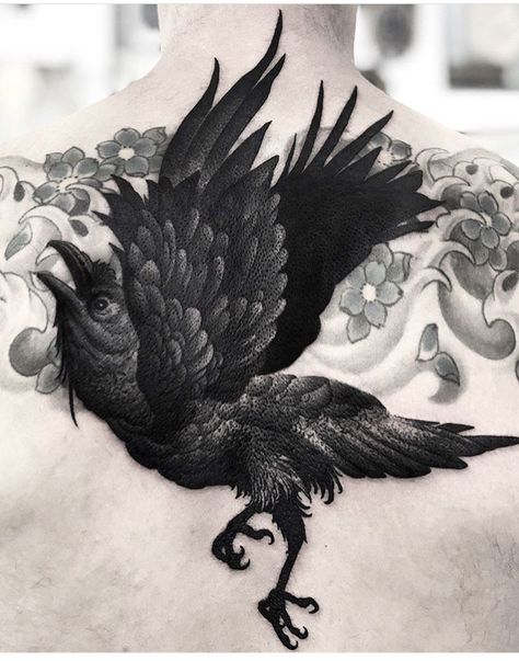 Kelly Violence Raven Tattoo Bird Tattoo Chest, Black Crow Tattoos, Crow Tattoo Design, Black Bird Tattoo, Tattoo Chest, Crow Tattoo, Fire Tattoo, Raven Tattoo, Bird Tattoo