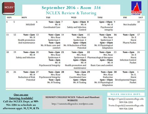 Nclex Study Plan Template Best Of September Nclex Calendar Summit College Nclex Study Plan Calendar, Nclex Study Schedule, Marketing Communications Plan, Study Plan Template, Study Schedule Template, Plan Calendar, Nclex Study Plan, Communication Plan Template, Business Letter Format