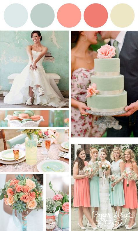 Galveston Wedding, Beach Wedding Decorations Reception, Wedding Themes Spring, Wedding Mint Green, Beach Wedding Colors, Beach Bridal Showers, Themed Weddings, Dress Colors, Coral Wedding